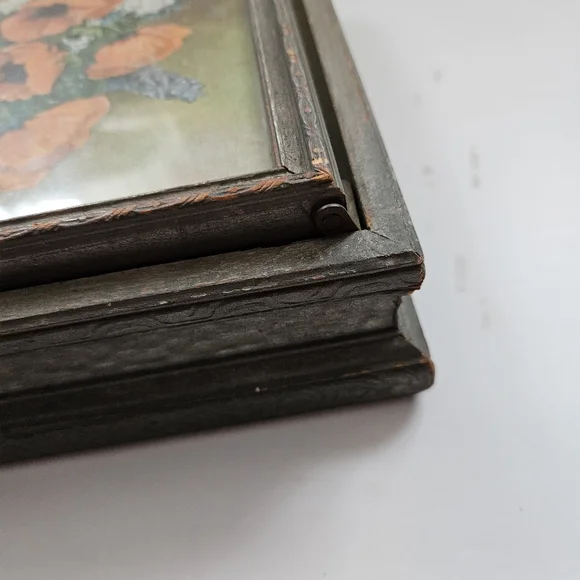 Vintage Jewelry Box Ornate Carved Wood Mirrored Vanity Keepsake Trinket - Picture 10 of 13